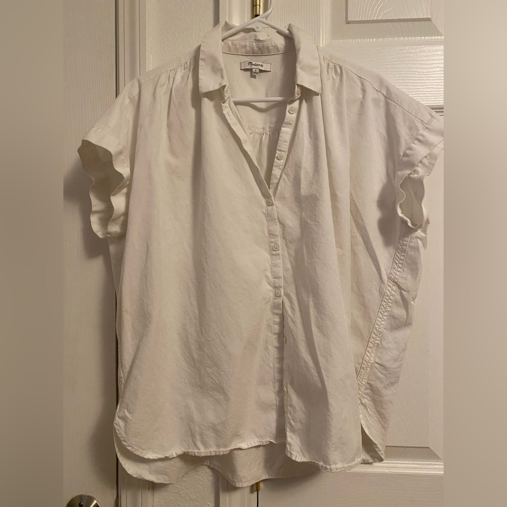 Madewell Central Shirt in Pure White Size Large